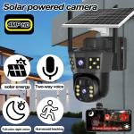 AOC CCTV solar Security Cameras Outdoor WiFi,5G/2.4G Cameras for Home Security Solar Power with Dual Lens,Motion Detection,Night Vision,2-Way Audio,Weather Proof