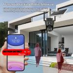 AOC CCTV solar Security Cameras Outdoor WiFi,5G/2.4G Cameras for Home Security Solar Power with Dual Lens,Motion Detection,Night Vision,2-Way Audio,Weather Proof
