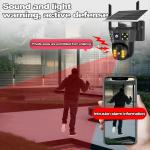 AOC CCTV solar Security Cameras Outdoor WiFi,5G/2.4G Cameras for Home Security Solar Power with Dual Lens,Motion Detection,Night Vision,2-Way Audio,Weather Proof