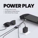 XREAL Hub, Power and Play Adapter, so you can charge AR glasses while you charge your source device, e.g. Steam Deck, ROG Ally, Switch, iPhone 15 or Android phone. 45 W fast charging