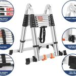 Portable extandable ladder , double position , two people at once from 3.4/5/6.6/8.2/12 meters (ngazi za kukunjika)