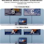 Hagibis USB C Docking Station Dual Monitor, LED Strip Light USB-C Hub Type-C Adapter with HDMI, M.2 SSD Enclosure, 100W Power Delivery, USB 3.1, Ethernet, SD/TF for MacBook Air Pro, Laptop (U100 Pro)