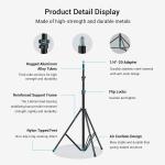 Hevy duty stand for light 280cm, Air-Cushioned Aluminum Photo Video Tripod Stand with 1/4" Screw for Softbox, Studio Light, Reflector and Ring Light, Max Load 8kg