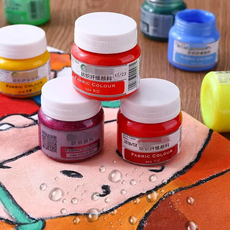 50ml Colorful Plastisol Fabric Screen Printing Ink Paste Paint for Silk